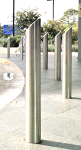 Stainless Steel In-Ground  Bollard H:900mm Bev Top